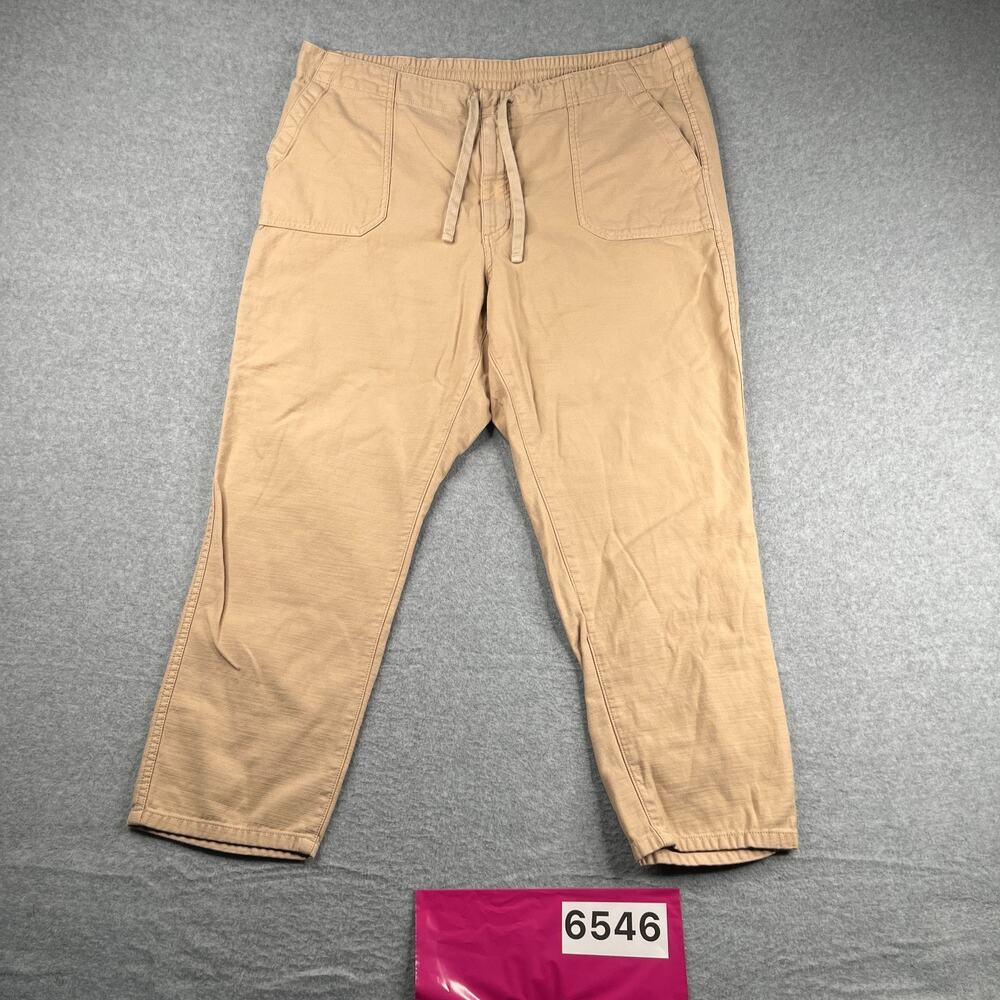 J Crew Beige Pants Womens Size 2XL Elastic Waist Casual Draw String